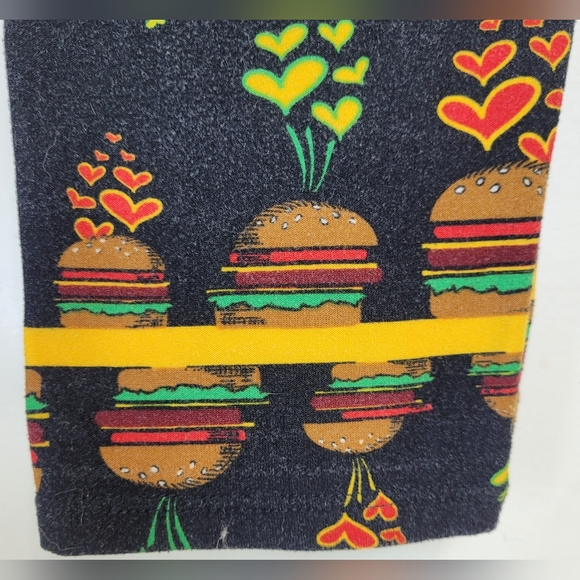 Hamburger Cheeseburger LuLaroe Leggings Tights Size Tall Curvy Funky Pants XXL ! - Picture 4 of 7